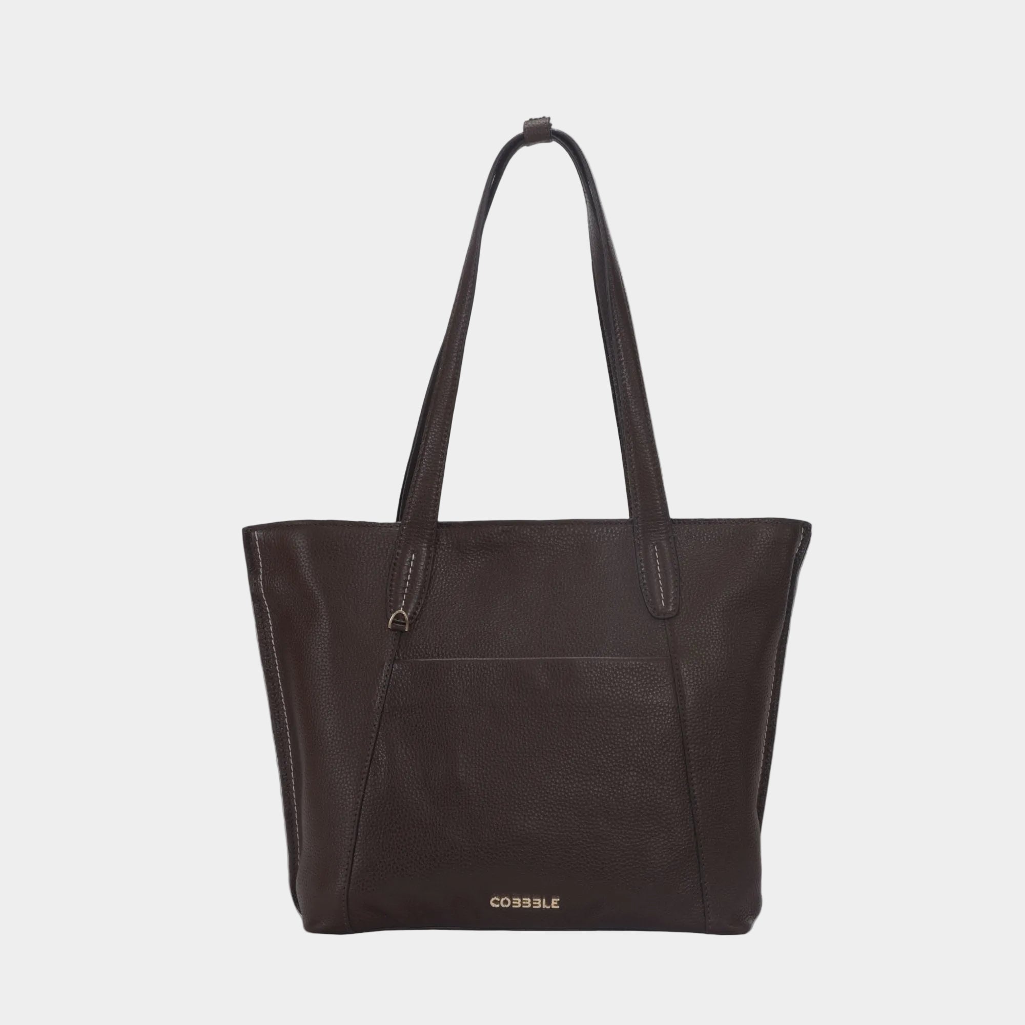 Cobbble Woman Metro Shoulder Bag - Dark Brown, Multi-Pocket