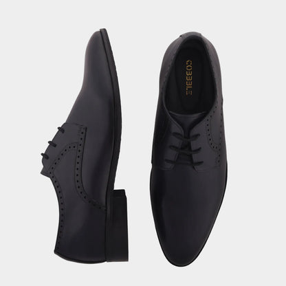 Cobble Men's Genuine Leather Classic Brogue Shoes - Black