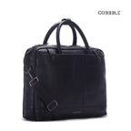 Luxury Laptop Bag - Cobbble Flat Grain Cambridge Laptop Briefcase - Black