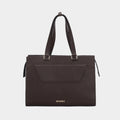 Cobbble Woman Shoulder Laptop Bag - Dark Brown, Multi-Pocket