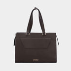 Women's Laptop Bags - Cobbble Woman Shoulder Laptop Bag - Dark Brown