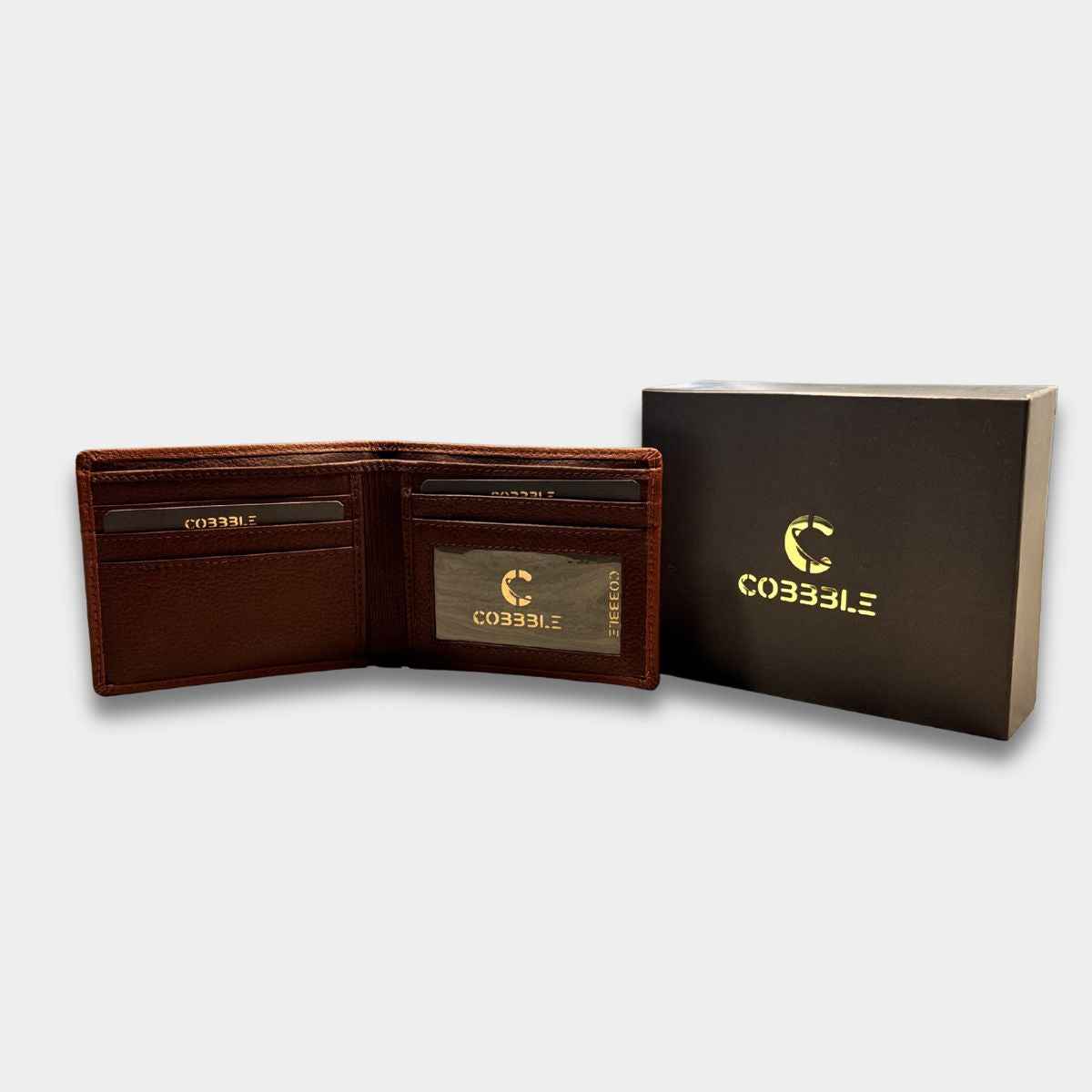 Cobbble Duo Leather Wallet - Tan