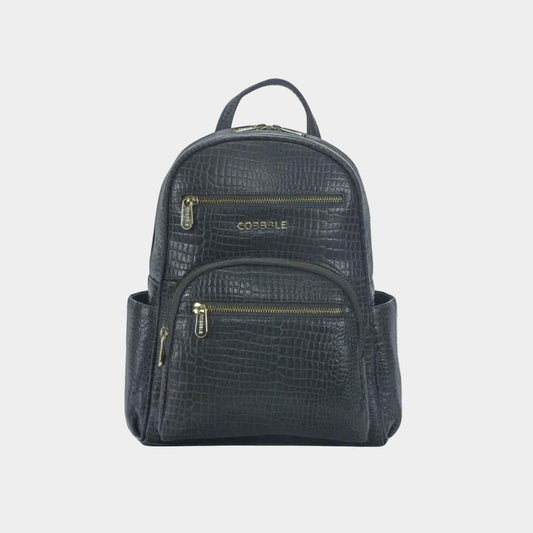 Cobbble Woman Croco Day Backpack - Grey, Multi-Pocket