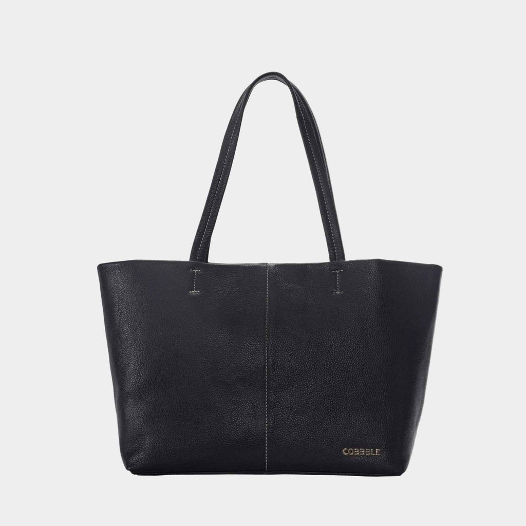 Leather Tote Bag for Women - Cobbble Classic Tote Bag - Black