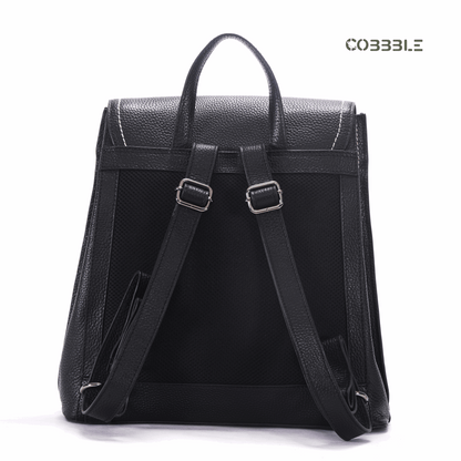 Cobbble Woman Mabel Flap Backpack – Black, Tab Sleeve