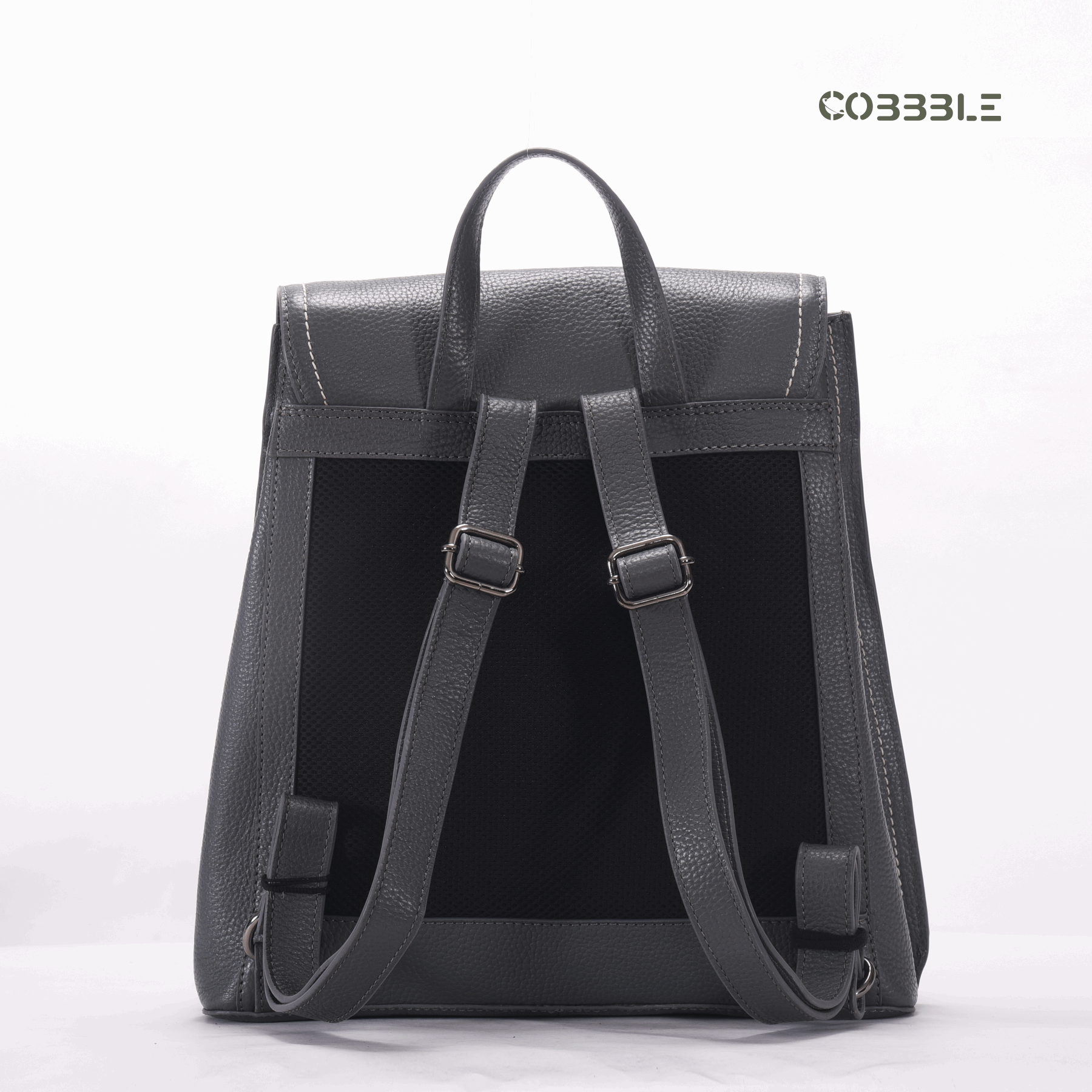 Cobbble Woman Mabel Flap Backpack – Gray, Tab Sleeve