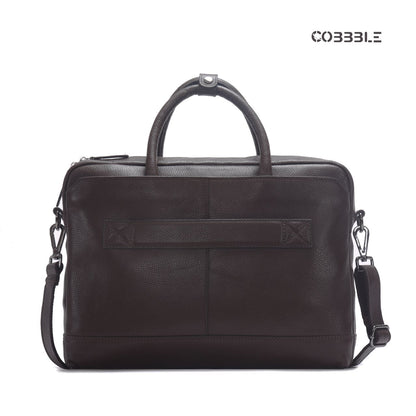 Cobbble Cambridge Laptop Briefcase - Dark Brown