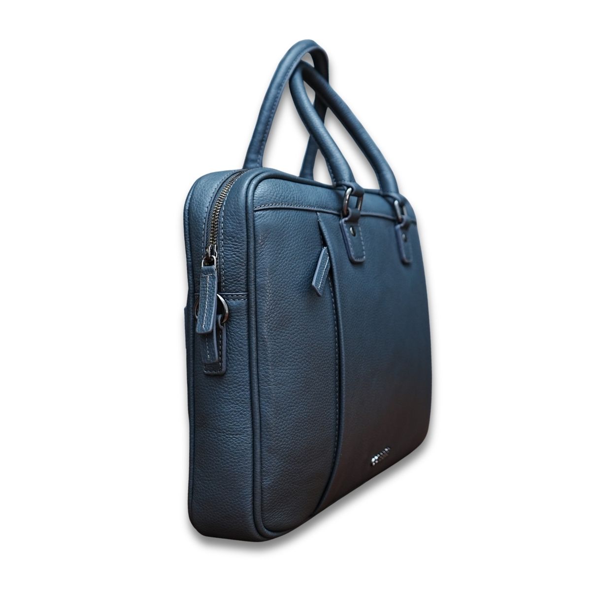 Cobbble Flat Grain Metro Laptop Briefcase - Grey