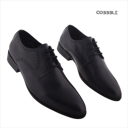 Cobble Men's Genuine Leather Classic Brogue Shoes - Black