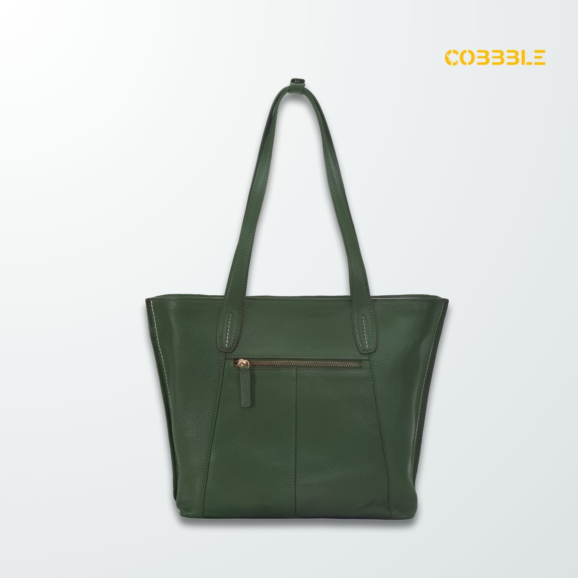 Cobbble Woman Metro Shoulder Bag - Olive Green , Multi-Pocket