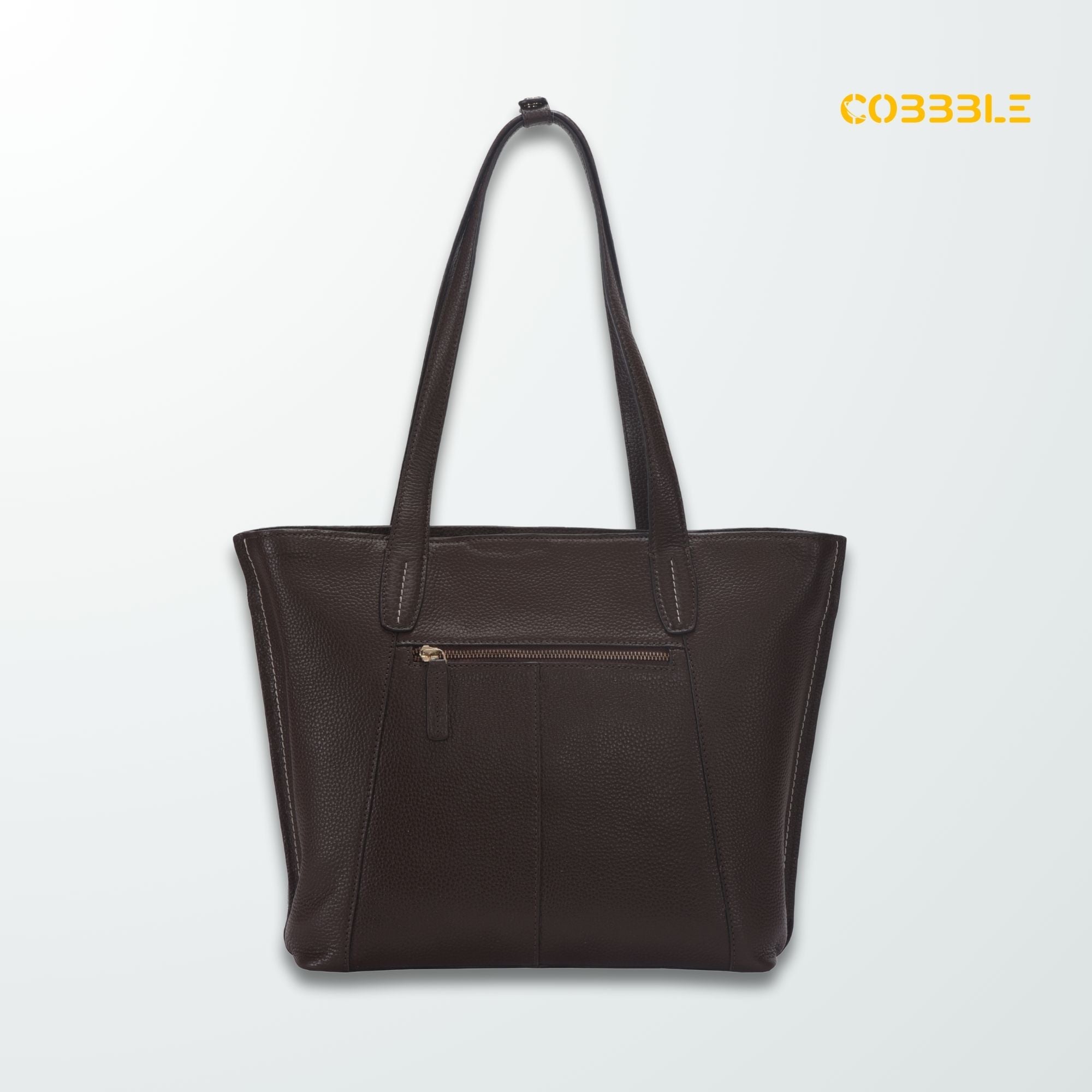 Cobbble Woman Metro Shoulder Bag - Dark Brown, Multi-Pocket
