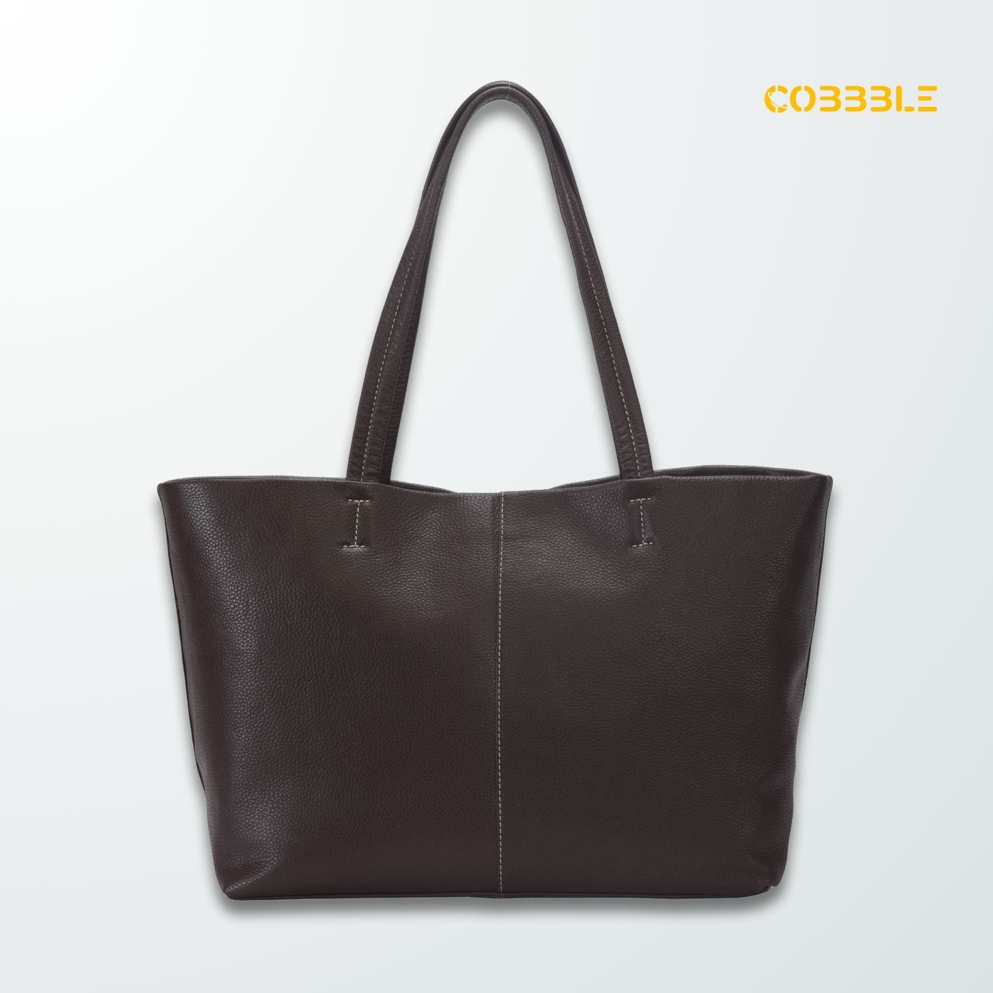 Cobbble Classic Tote Bag - Dark Brown