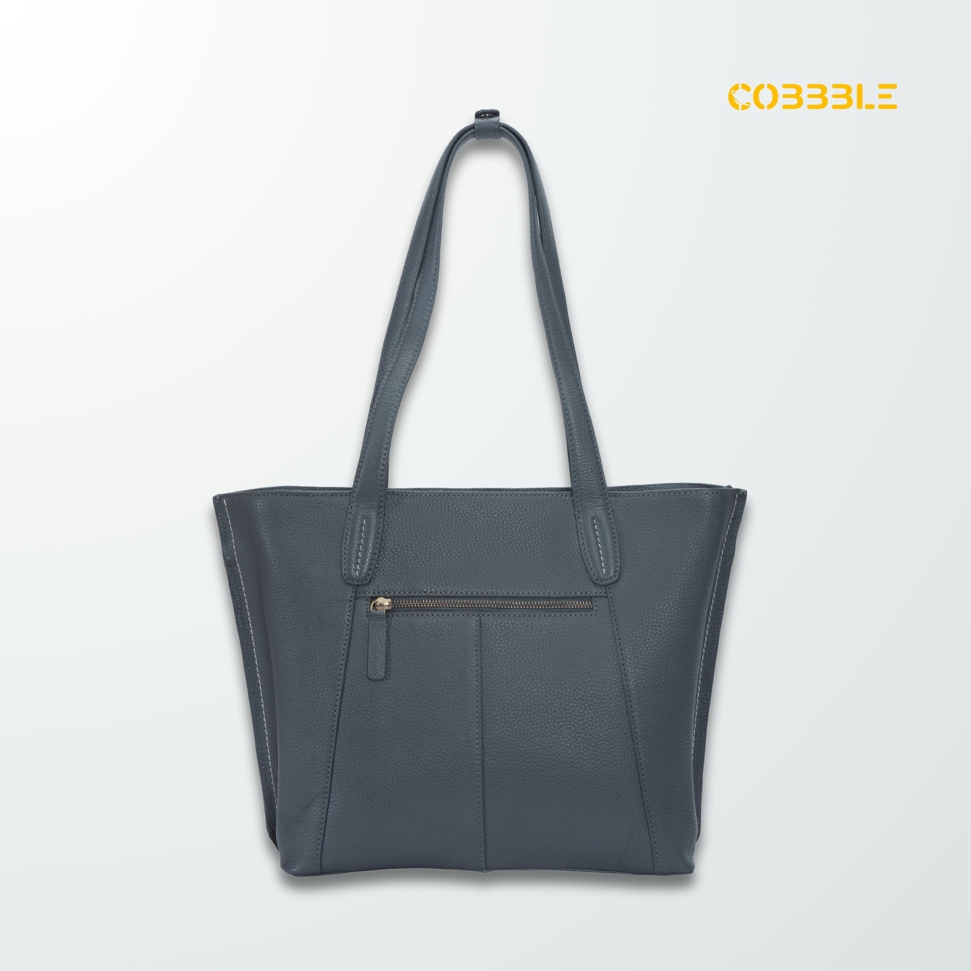 Cobbble Woman Metro Shoulder Bag - Grey, Multi-Pocket