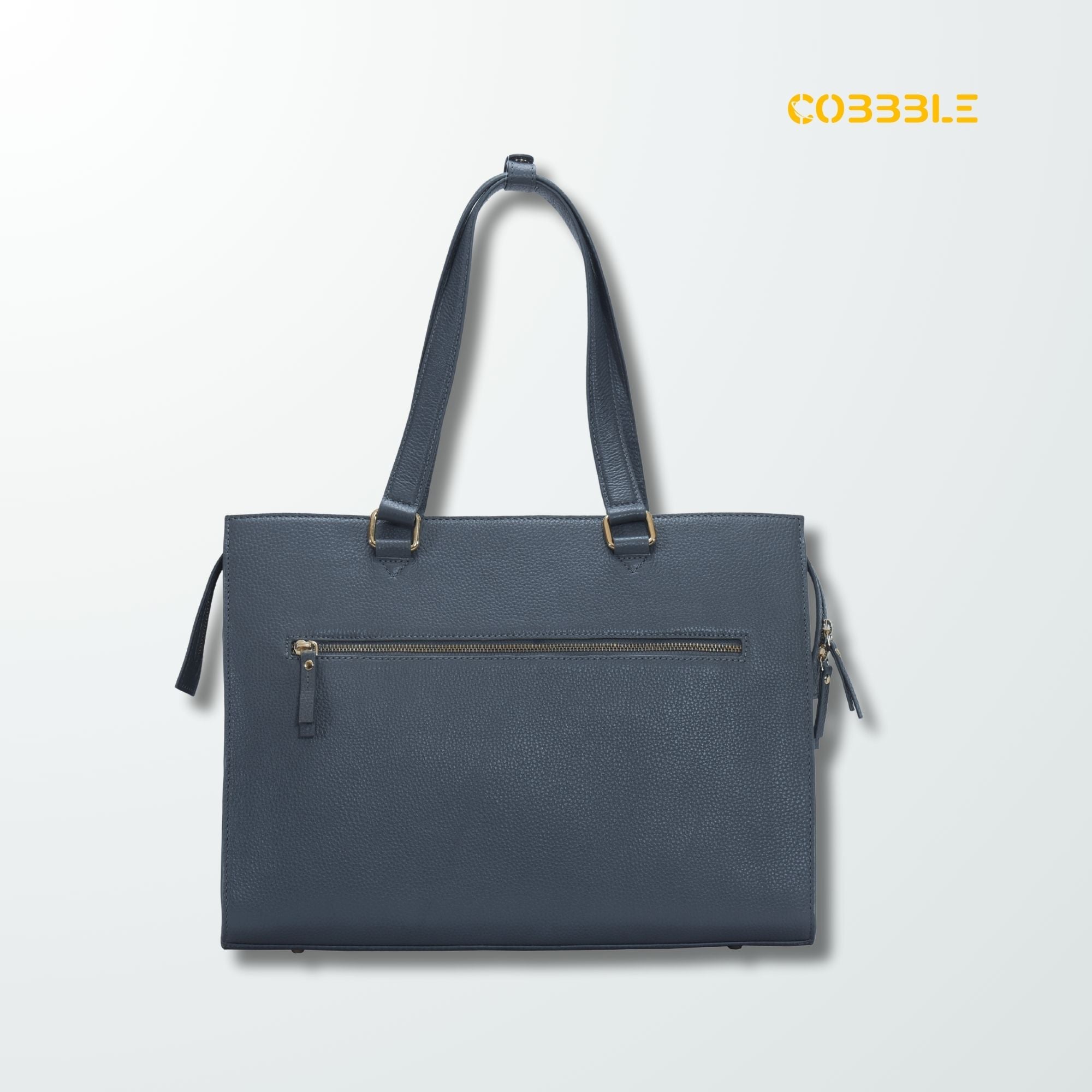 Cobbble Woman Shoulder Laptop Bag - Grey , Multi-Pocket