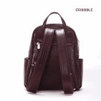 Luxury Backpack for Women - Cobbble Croco Day Backpack in Cherry