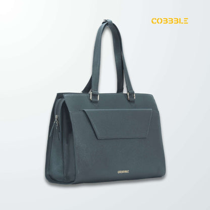 Cobbble Woman Shoulder Laptop Bag - Grey , Multi-Pocket