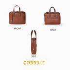 Cobbble Croco Executive Laptop Briefcase - Tan Leather