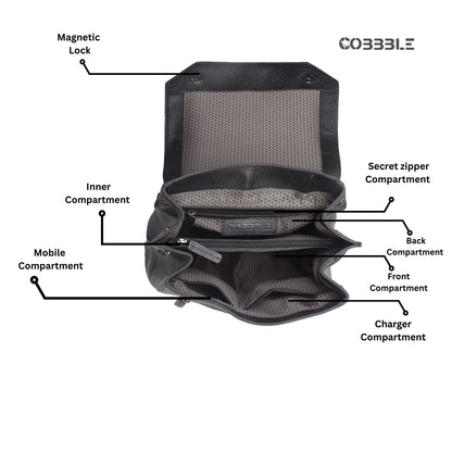 Cobbble Woman Mabel Flap Backpack – Black, Tab Sleeve