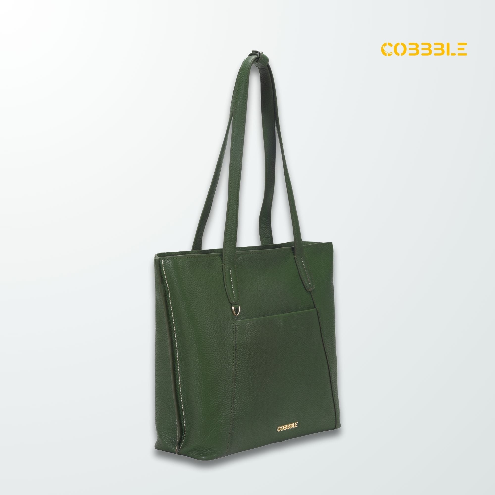 Cobbble Woman Metro Shoulder Bag - Olive Green , Multi-Pocket