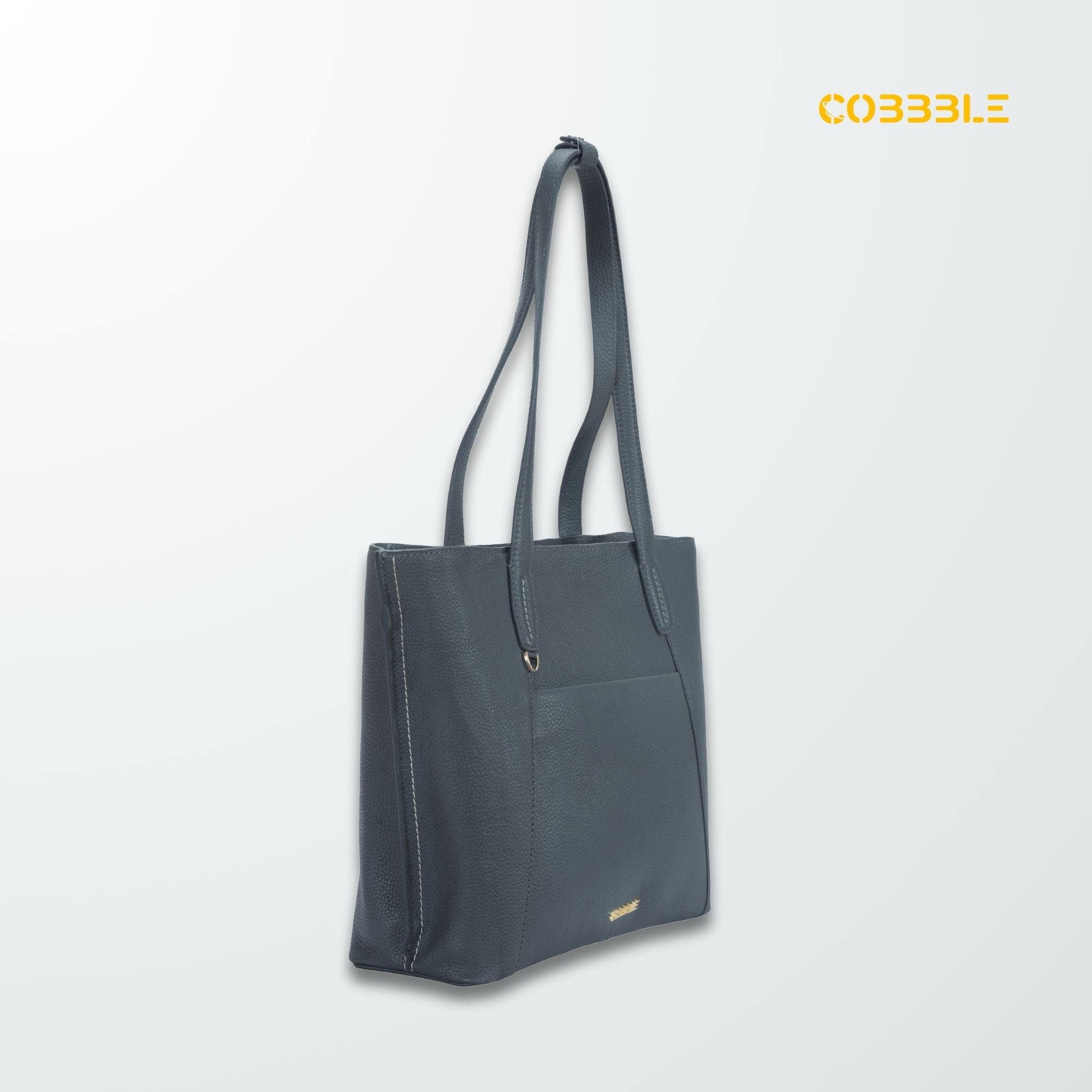 Cobbble Woman Metro Shoulder Bag - Grey, Multi-Pocket