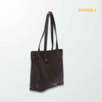 Luxury Shoulder Bag - Cobbble Woman Metro Shoulder Bag in Dark Brown