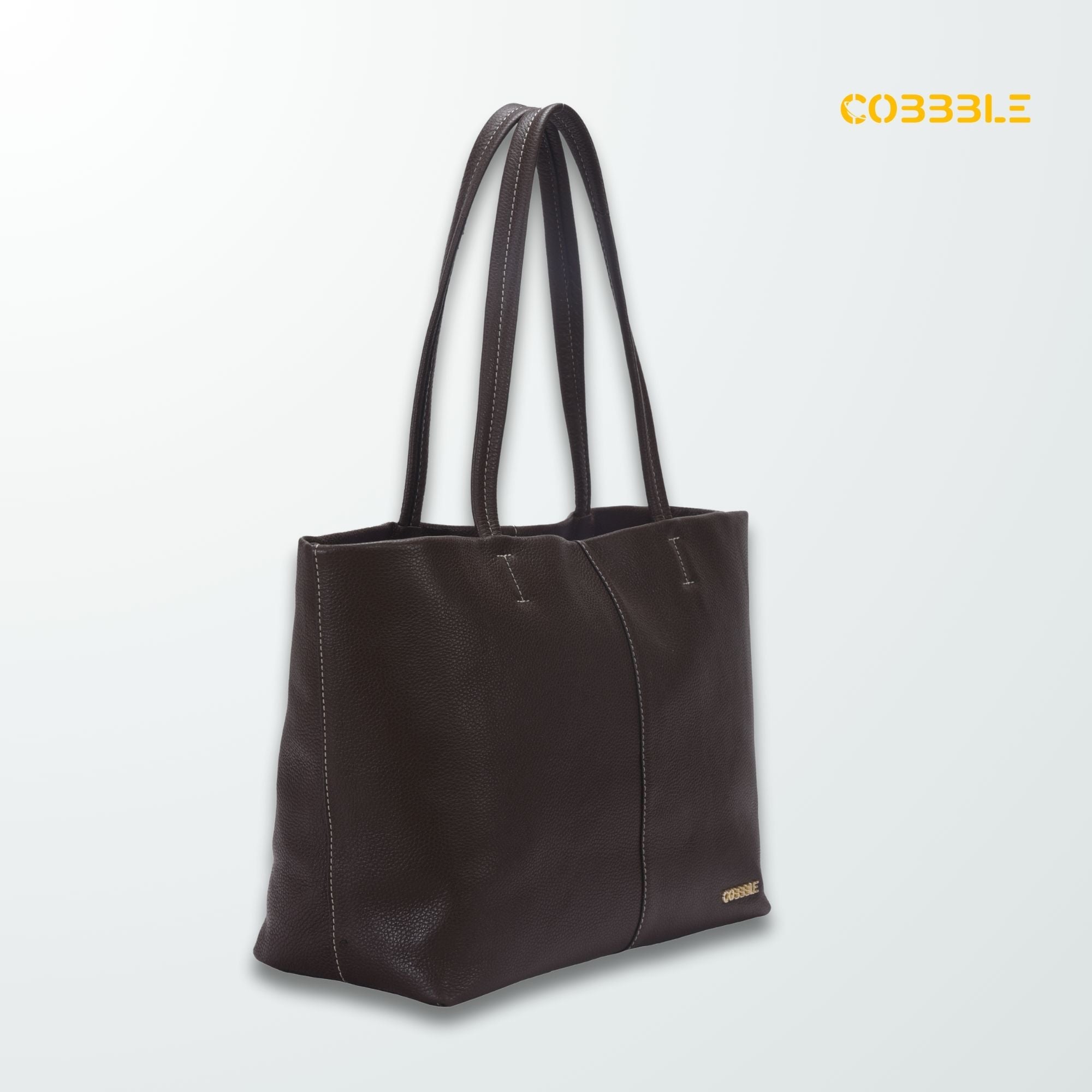 Cobbble Classic Tote Bag - Dark Brown