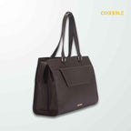 Women's Laptop Bags - Cobbble Woman Shoulder Laptop Bag - Dark Brown