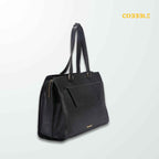 Women's Luxury Bags - Cobbble Woman Shoulder Laptop Bag - Black, Multi-Pocket