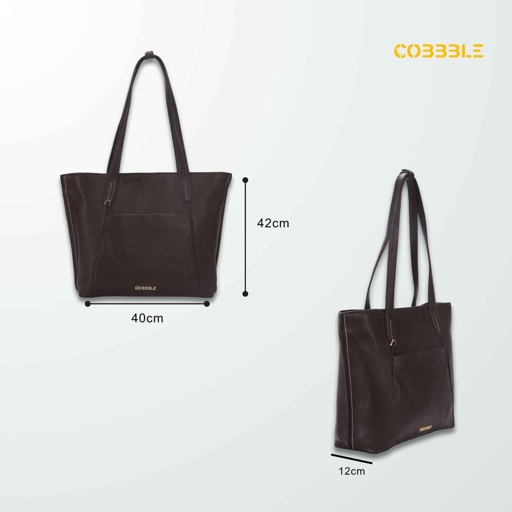 Luxury Shoulder Bag - Cobbble Woman Metro Shoulder Bag in Dark Brown