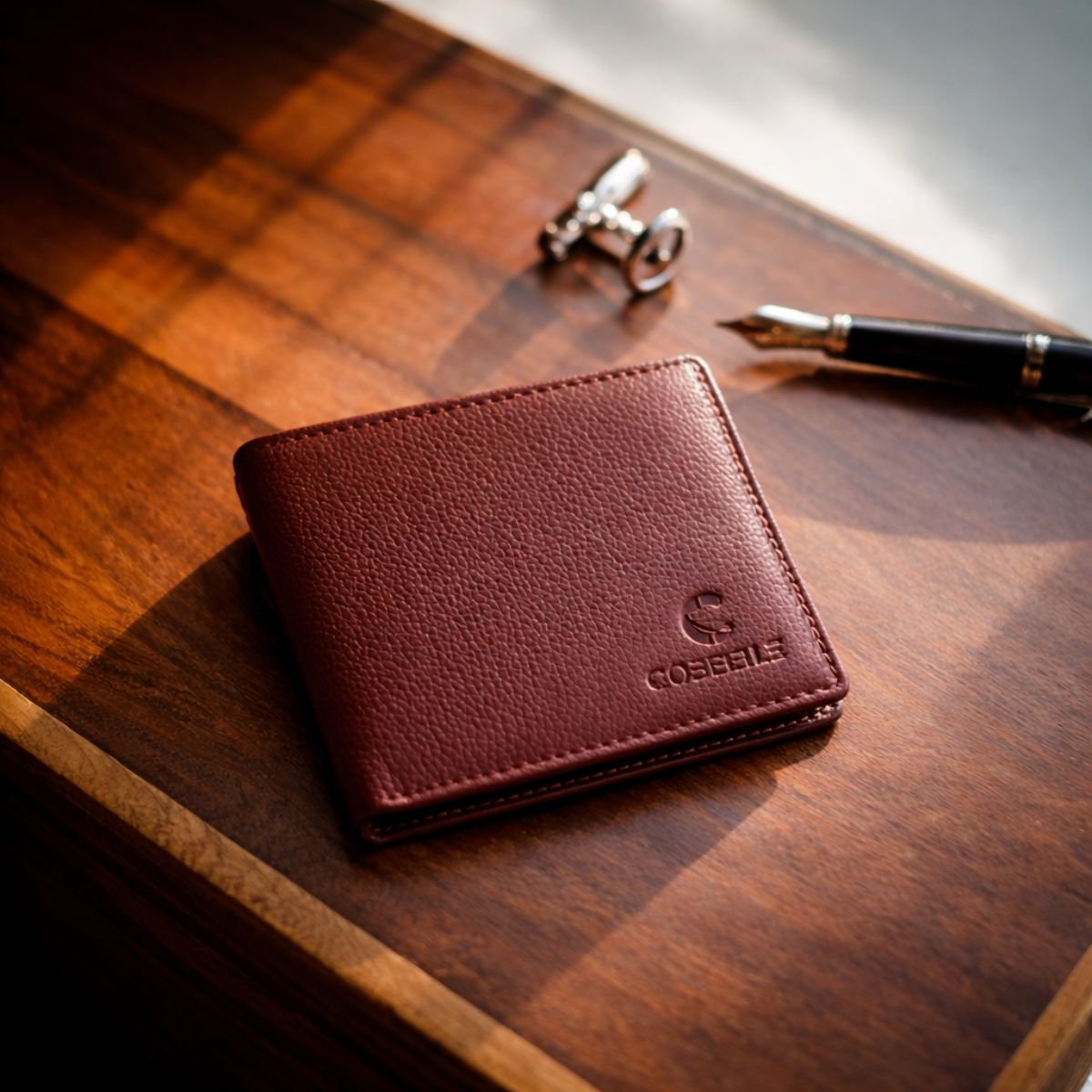 Cobbble Duo Leather Wallet - Brown