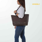 Leather Laptop Bags For Women - Cobbble Classic Tote Bag - Dark Brown