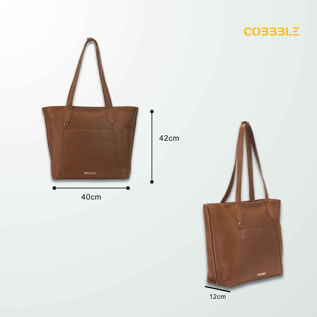 Luxury Shoulder Bag - Cobbble Woman Metro Shoulder Bag in Tan