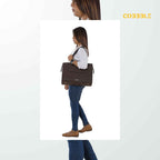 Women's Laptop Bags - Cobbble Woman Shoulder Laptop Bag - Dark Brown