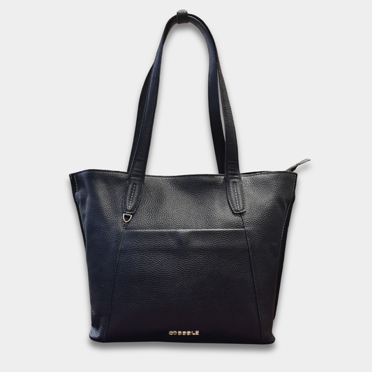 Cobbble Woman Metro Shoulder Bag - Black , Multi-Pocket