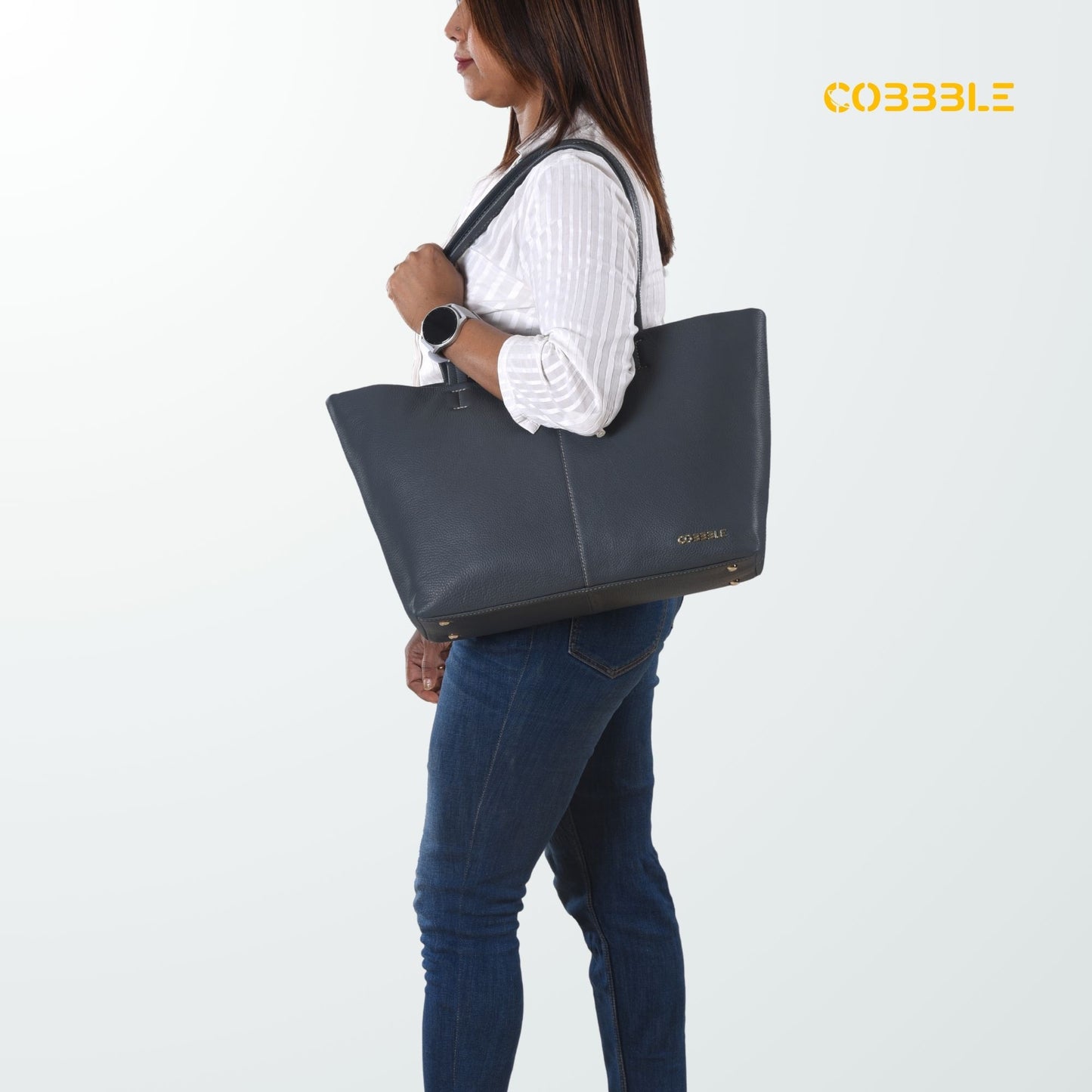 Cobbble Classic Tote Bag - Grey