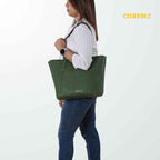 Luxury Shoulder Bag - Cobbble Woman Metro Shoulder Bag in Olive Green