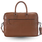 Luxury Laptop Bag - Cobbble Flat Grain Metro Laptop Briefcase - Tan