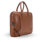 Luxury Laptop Bag - Cobbble Flat Grain Metro Laptop Briefcase - Tan