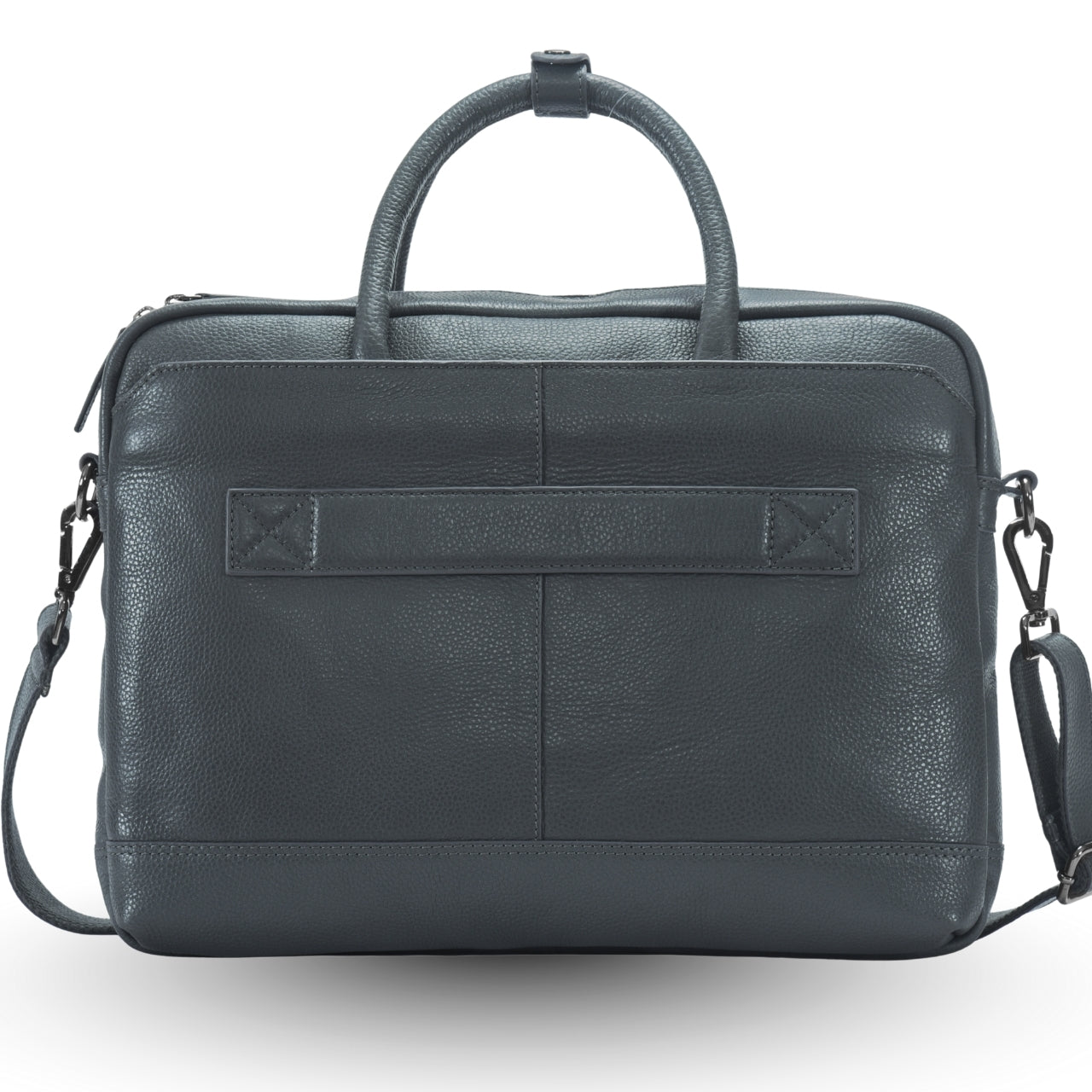 Cobbble Flat Grain Cambridge Laptop Briefcase - Grey