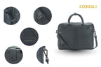 Luxury Laptop Bag - Cobbble Flat Grain Cambridge Laptop Briefcase - Grey
