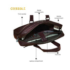 Cobbble Croco Classic Laptop Briefcase - Cherry Leather
