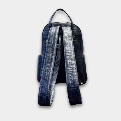 Cobbble Woman Croco Day Backpack - Navy Blue
