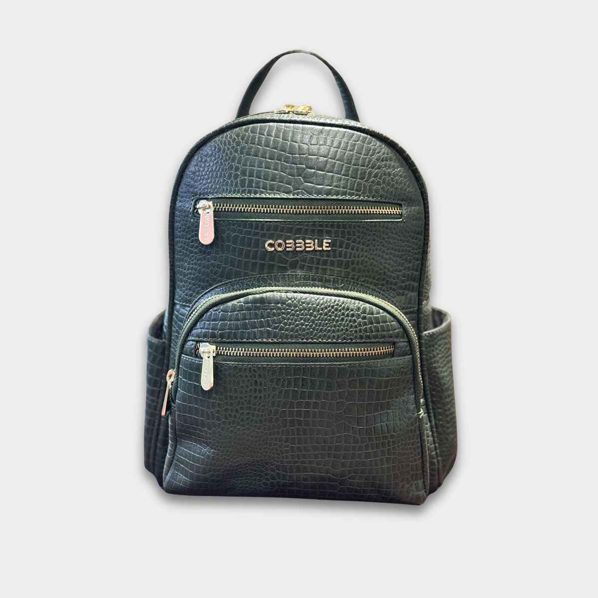 Cobbble Woman Croco Day Backpack - Olive Green