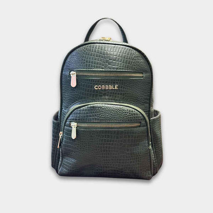 Cobbble Woman Croco Day Backpack - Olive Green