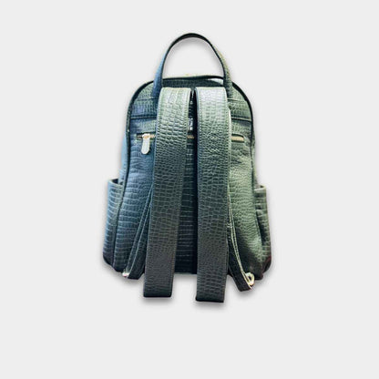 Cobbble Woman Croco Day Backpack - Olive Green