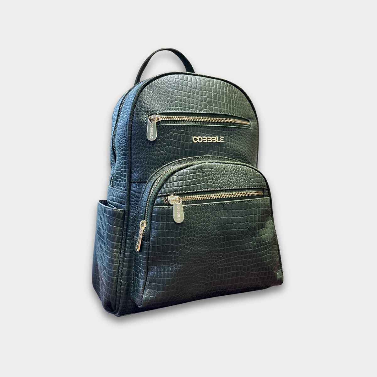 Cobbble Woman Croco Day Backpack - Olive Green
