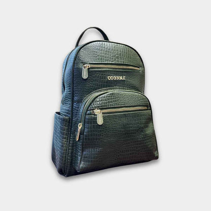 Cobbble Woman Croco Day Backpack - Olive Green