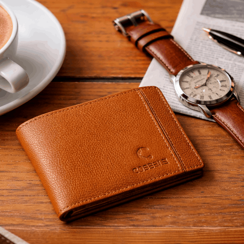 Classic Men’s Leather Bifold Wallet - Tan