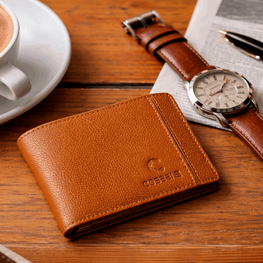 Classic Men’s Leather Bifold Wallet - Tan