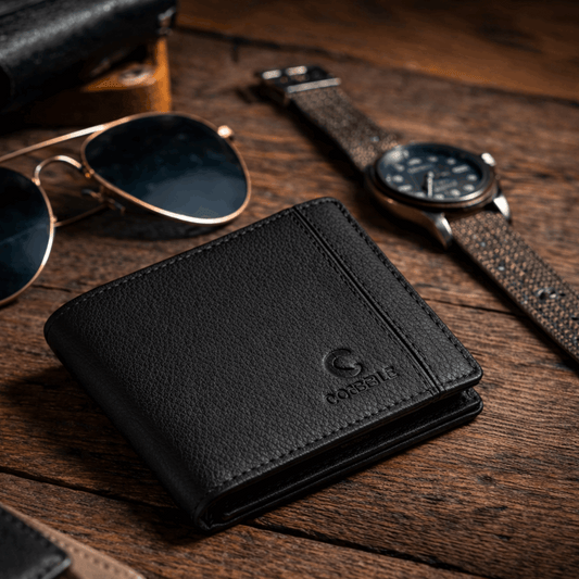 Classic Men’s Leather Bifold Wallet - Black